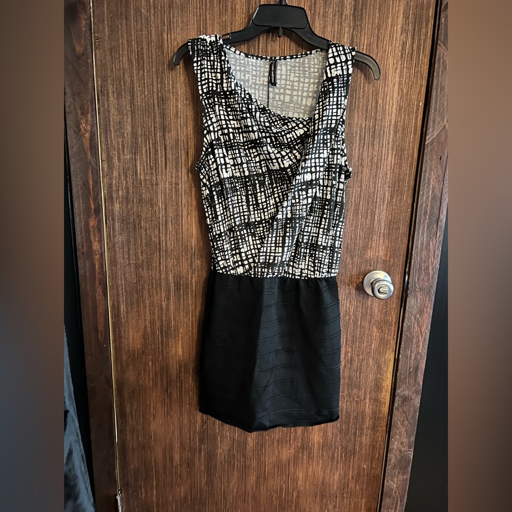 Poof Couture Black and White Mini Dress